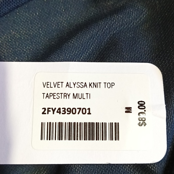 New Soft surroundings Brushed Velvet Brown Blue Multicolor Wrap Top Medium - Picture 9 of 9